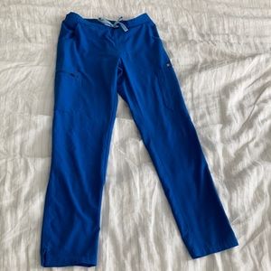 Figs Yola skinny scrub pants in Royal blue